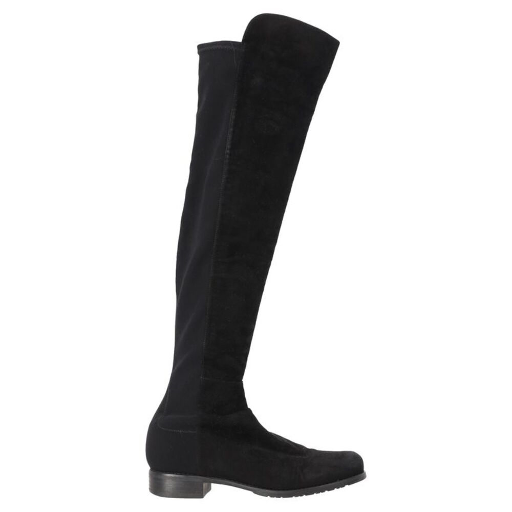 Stuart Weitzman Knee Length Boots in Black Suede